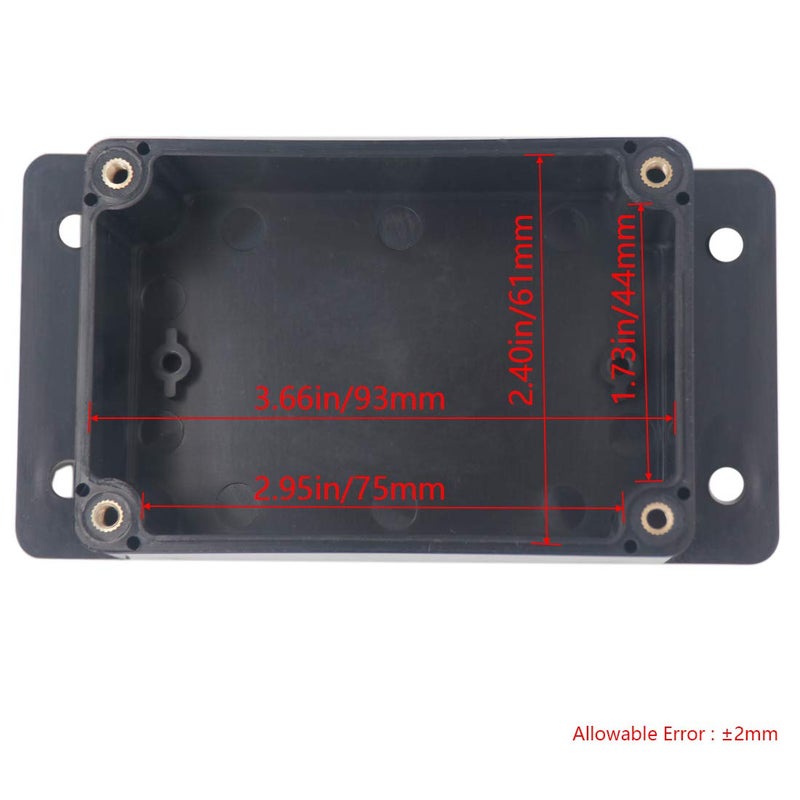 Raculety 2 Pack Project Box IP65 Waterproof Junction Box ABS Plastic Black Electrical Boxes DIY Electronic Project Case Power Enclosure with Fixed Ear 3.94 x 2.68 x 1.97 inch(100x68x50mm) - Image 3